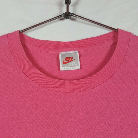 SOLD Vtg 80s Nike T-Shirt M Pink Double Sided - Picture 5 of 12